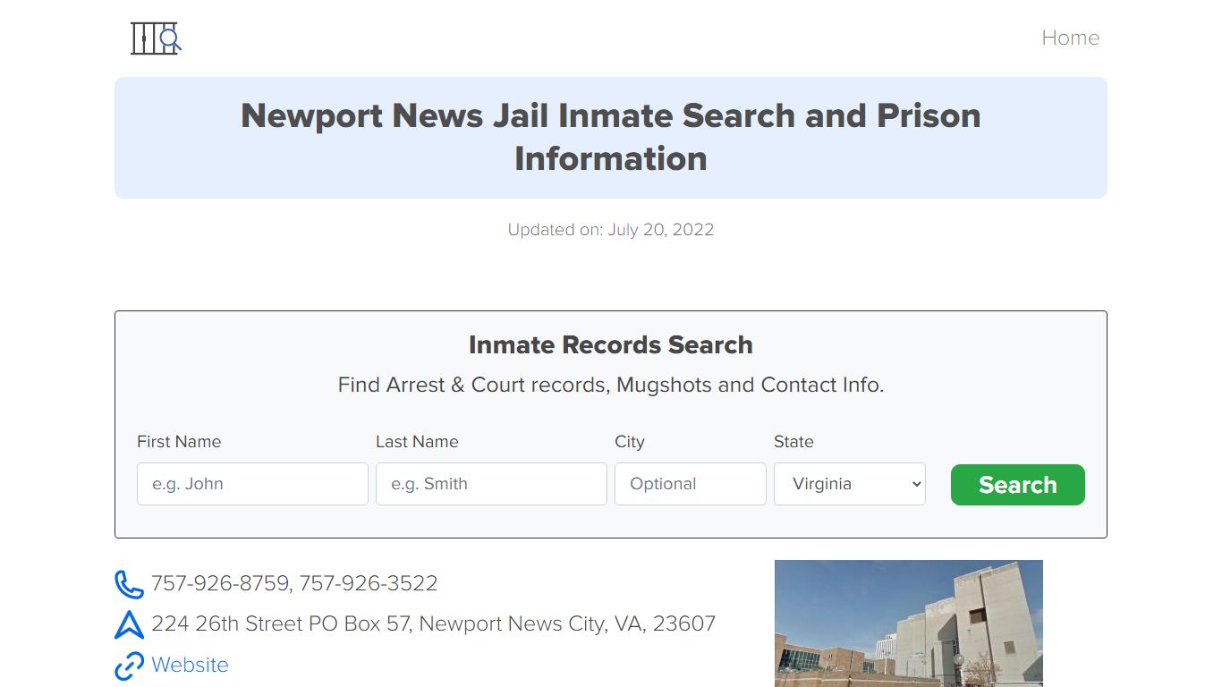 Newport News Jail Inmate Search, Visitation, Phone no ...